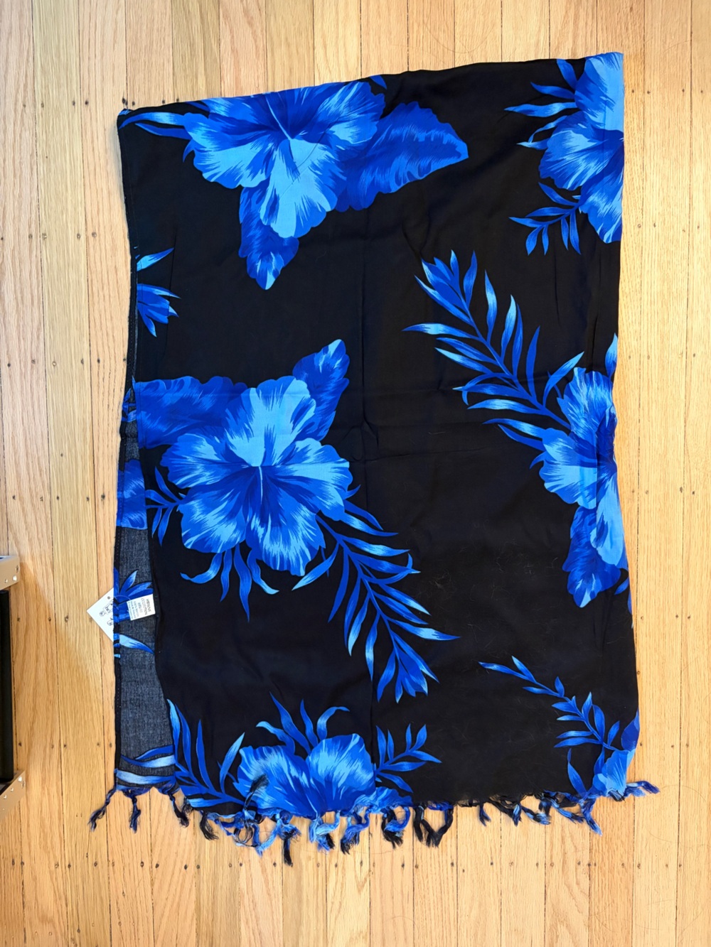 Blue Floral Midi Skirt Long Sarong Dress Meditation Shawl